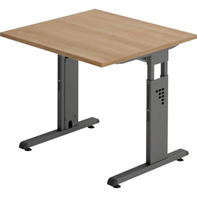 Hammerbacher Schreibtisch VOS08/N/G C-Fuß 80x80cm nussbaum/graphit Hammerbacher Schreibtisch VOS08/N/G C-Fuß 80x80cm nussbaum/graphit