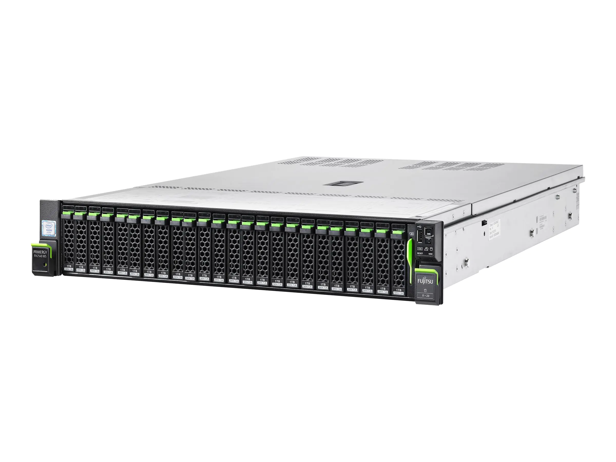 Fujitsu PRIMERGY RX2540 M5 - Server - Rack-Montage - 2U - zweiweg - 1 x Xeon Gold 6234 / 3.3 GHz - RAM 32 GB - SATA - Hot-Swap 6.4 cm (2.5") Schacht/Schächte - keine HDD - 1GbE - kein Betriebssystem - Monitor: keiner