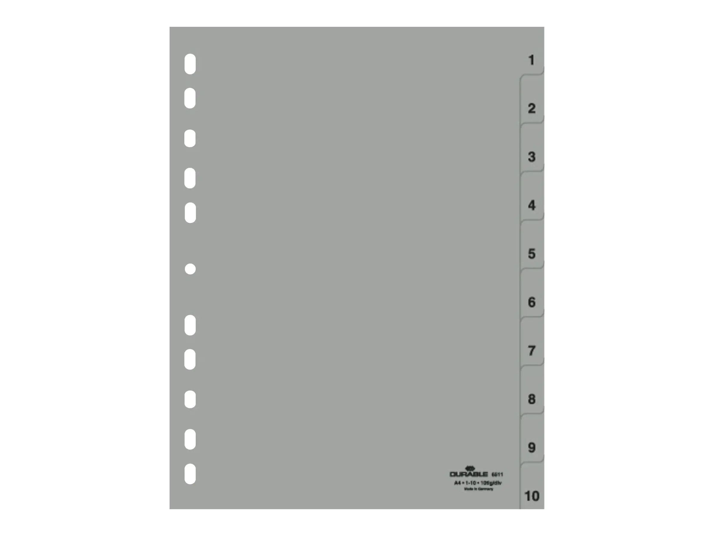 Durable Trennelement - 10 Teile - vorgedruckt: 1-10 - für A4 (210 x 297 mm) 6511-10