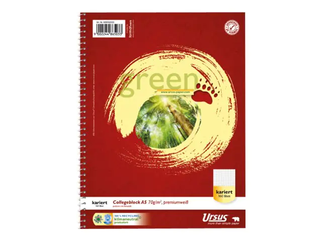 Ursus Green - Collegeblock - Spiralbindung - A5 (148 x 210 mm) 608592020