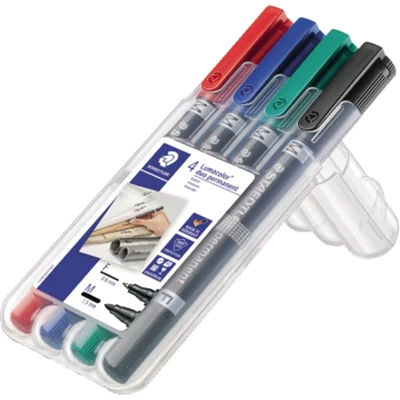 STAEDTLER Permanentmarker Lumocolor duo 348 WP4 0,6mm/1,5mm 4 St./Pack. STAEDTLER Permanentmarker Lumocolor duo 348 WP4 0,6mm/1,5mm 4 St./Pack.