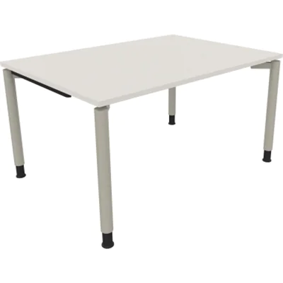 Schreibtisch Vierfuß Rundrohr B1400xT1000xH680-820 si/Weiß Schreibtisch Vierfuß Rundrohr B1400xT1000xH680-820 si/Weiß