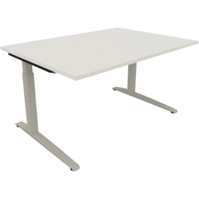 Schreibtisch Kufe Einzels. Quadrat B1400xT1000xH650-850 si/Weiß Schreibtisch Kufe Einzels. Quadrat B1400xT1000xH650-850 si/Weiß