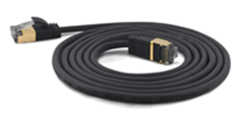 WANTEC Extra dünnes CAT7 SSTP Patchkabel, 2 m, Cat7, S/FTP (S-STP), RJ-45, RJ-45, Schwarz 7203