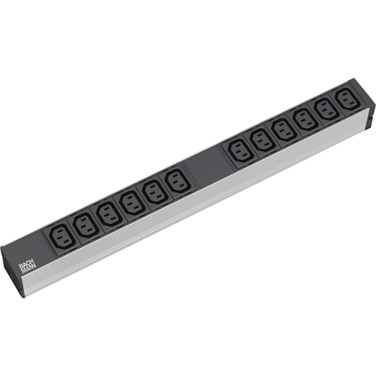 Bachmann 333.616, Standard, 1U, Schwarz, Grau, 12 AC-Ausgänge, C13-Koppler, 2 m