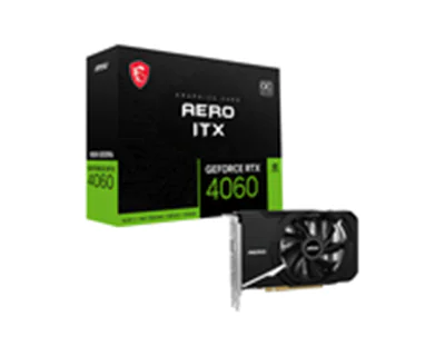 MSI GeForce RTX 4060 AERO ITX 8G OC - Grafikkarten - GeForce RTX 4060 - 8 GB GDDR6 - PCIe 4.0 x8 - HDMI, 3 x DisplayPort - Box