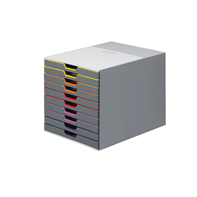 DURABLE Schubladenbox VARICOLOR 10 761027 10Schubfächer grau/bunt DURABLE Schubladenbox VARICOLOR 10 761027 10Schubfächer grau/bunt