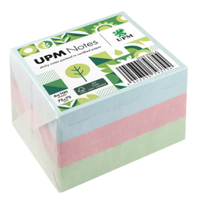 UPM Notes Haftnotiz Pastell 75 x 75 mm (B x H) je 2 x hellblau, rosa, hellgrün 100 Bl./Block 6 Block/Pack. UPM Notes Haftnotiz Pastell 75 x 75 mm (B x H) je 2 x hellblau, rosa, hellgrün 100 Bl./Block 6 Block/Pack.