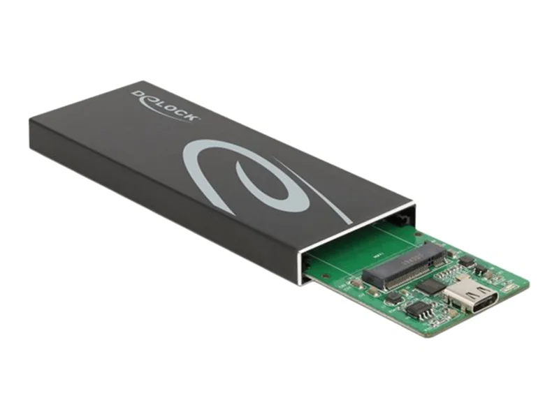 Delock - Speichergehäuse - M.2 - M.2 Card / SATA 6Gb/s - USB 3.2 (Gen 2) - Schwarz