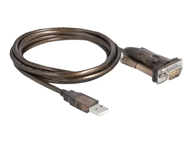 Delock - Kabel USB / seriell - USB (M) zu DB-9 (M) - 1.5 m - Daumenschrauben - Schwarz, durchsichtig