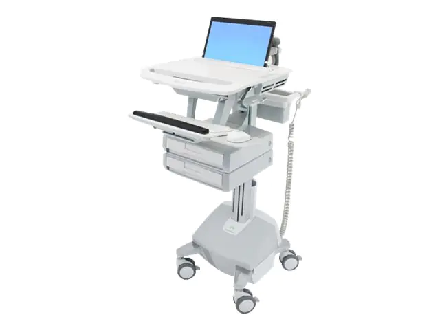 Ergotron Wagen - offene Architektur - für Notebook/Tastatur/Maus - medizinisch - Aluminium, verzinker Stahl, hochwertiger Kunststoff - Grau, weiß, Polished Aluminum - Bildschirmgröße: bis zu 43,9 cm (17,3" Breitbild) SV44-1122-2