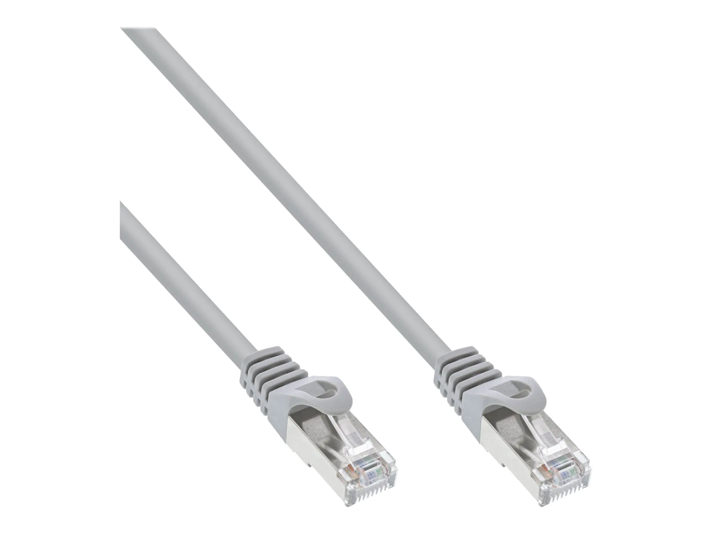 InLine - Patch-Kabel - RJ-45 (M) zu RJ-45 (M) - 5 m - SF/UTP - CAT 5e - geformt, ohne Haken - Grau (Packung mit 25)