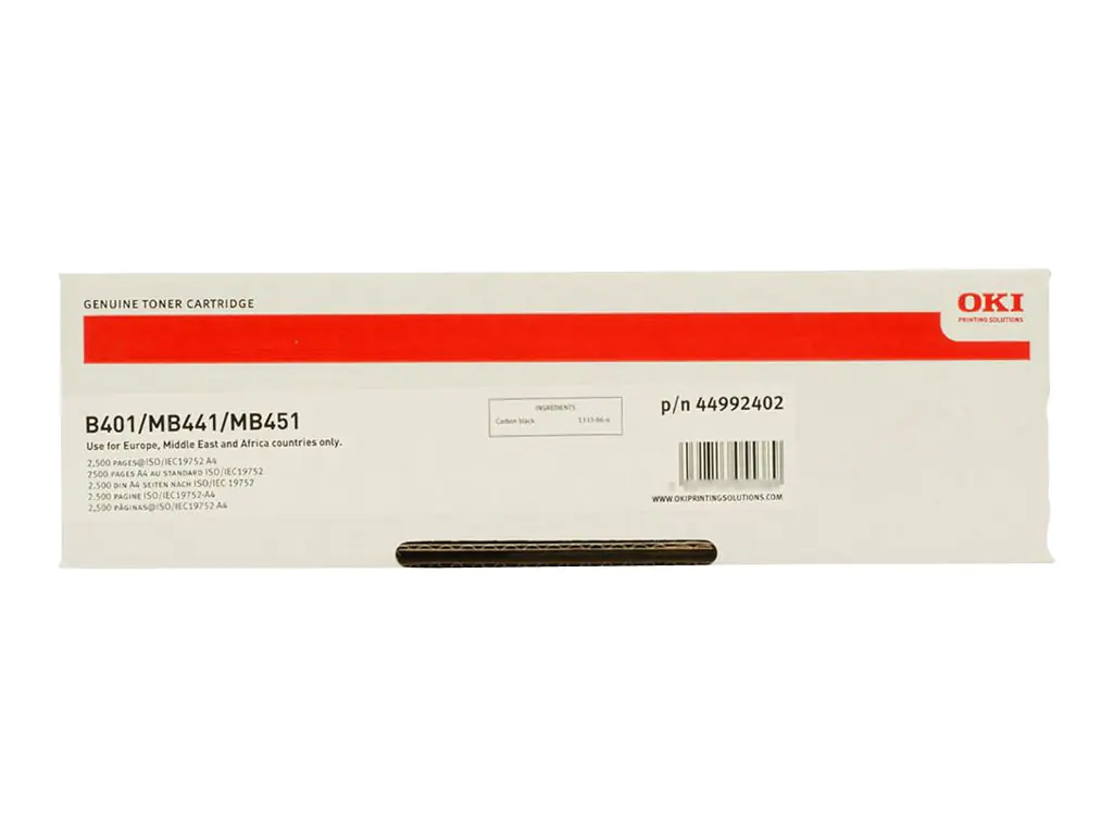 OKI - Schwarz - Original - Tonerpatrone - für B401d, 401dn; MB441, 441-L, 451, 451-L, 451W OKI - Schwarz - Original - Tonerpatrone - für B401d, 401dn; MB441, 441-L, 451, 451-L, 451W