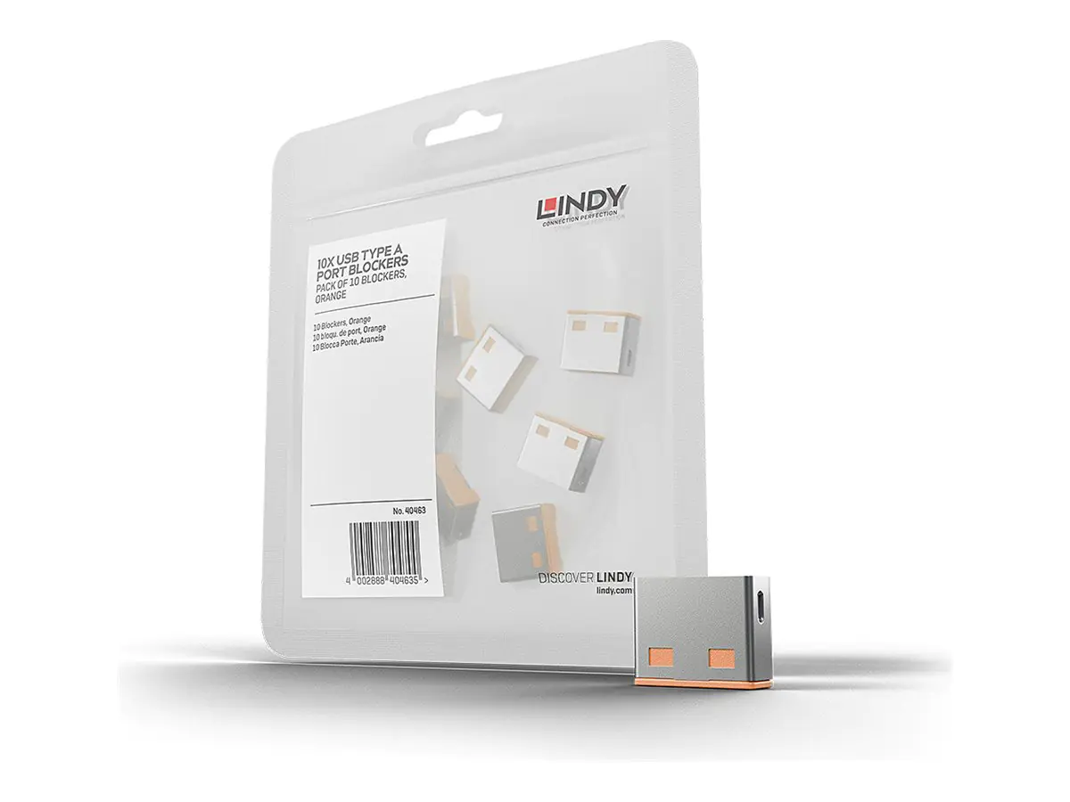 Lindy USB Port Blocker - USB-Portblocker - orange (Packung mit 10) 40463