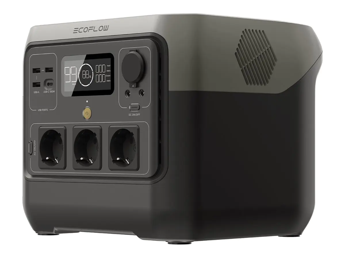 EcoFlow RIVER 2 Pro - Tragbares kraftwerk - AC 220-240/ DC 11-50/12/24 V - 800 Watt - Lithiumeisenphosphat - 768 Wh - Wi-Fi, Bluetooth - Ausgangsanschlüsse: 5 - Europäische Union