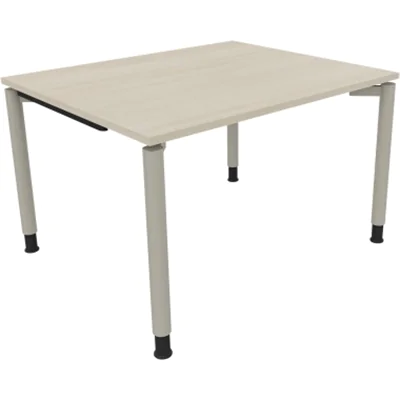 Schreibtisch Vierfuß Rundrohr B1200xT1000xH680-820 si/Akazie hell Schreibtisch Vierfuß Rundrohr B1200xT1000xH680-820 si/Akazie hell