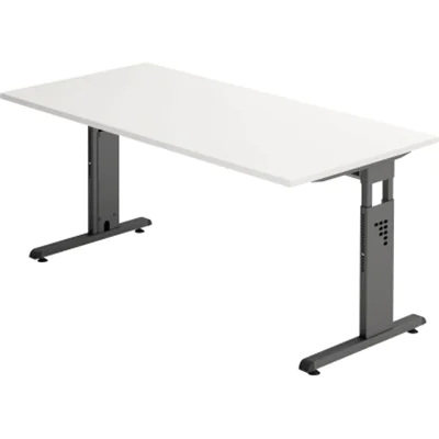 Hammerbacher Schreibtisch VOS16/W/G C-Fuß 160x80cm weiß/graphit Hammerbacher Schreibtisch VOS16/W/G C-Fuß 160x80cm weiß/graphit