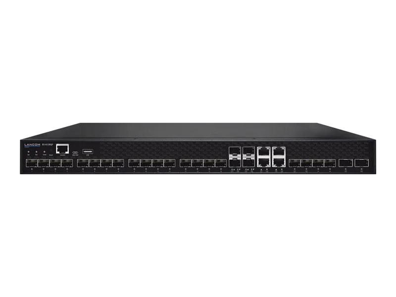 LANCOM XS-6128QF - Switch - L3 - managed - 16 x 10 Gigabit SFP+ + 4 x combo 10 Gigabit SFP+/RJ-45 + 4 x Combo 25 Gigabit SFP28 (Uplink) + 2 x Combo 40 Gigabit QSFP+ (Uplink) - Luftstrom von vorne nach hinten - an Rack montierbar