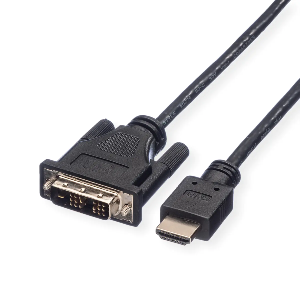 Roline DVD Cable - Adapterkabel - Single Link - DVI-D männlich zu HDMI männlich - 1 m - abgeschirmt - Schwarz