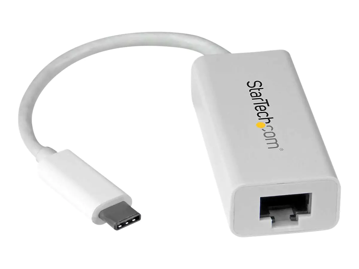 StarTech USB-C auf Gigabit Adapter - Thunderbolt 3 kompatibel - Weiß - Unterstützung für Macbook, Windows, Chrome OS - Netzwerkadapter - USB-C - Gigabit Ethernet - weiß