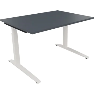 Schreibtisch Kufe Einzels. Quadrat B1200xT900xH650-850 ws/Lavagrau Schreibtisch Kufe Einzels. Quadrat B1200xT900xH650-850 ws/Lavagrau