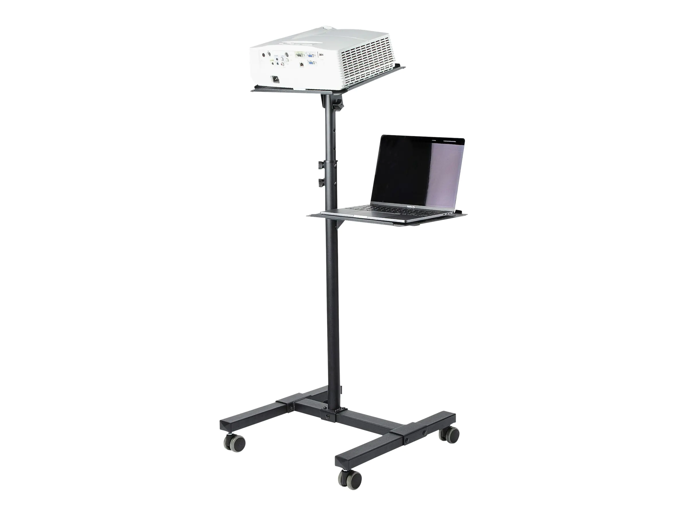 StarTech.com Mobiler Projektor- und Laptopständer/-wagen - Heavy Duty (2 Regale, jeweils 10 kg) ADJPROJCART
