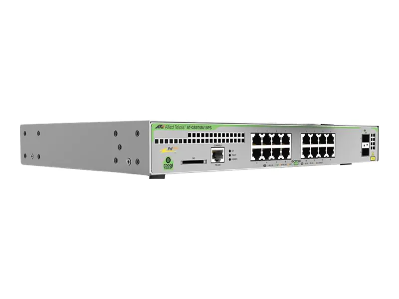 Allied Telesis CentreCOM AT-GS970M/18PS - Switch - L3 - managed - 16 x 10/100/1000 (PoE+) AT-GS970M/18PS-50