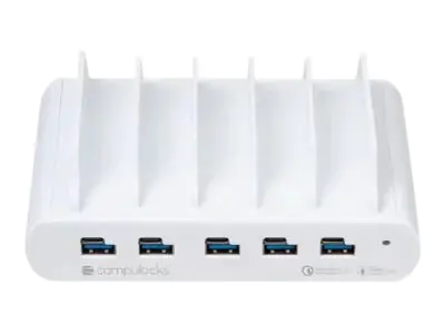 Compulocks 5 Port USB-C and USB-A Charging Dock with EU - Ladestation - 150 Watt - 10 Ausgabeanschlussstellen (5 x USB-C, 5 x 4-poliger USB Typ A) 5PUSBCDKS-EU