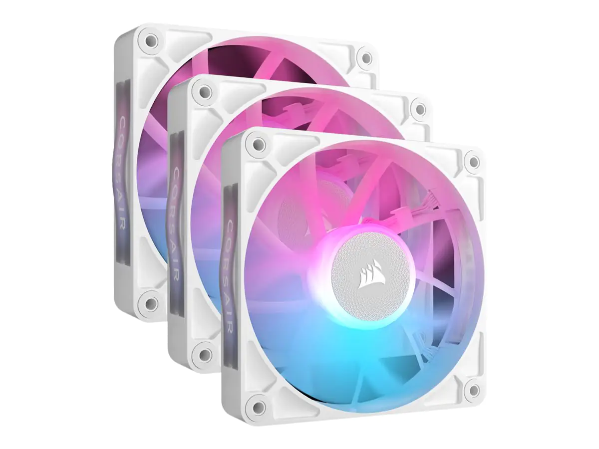 Corsair iCUE Link RX120 RGB Triple Starter Kit - Gehäuselüfter - 120 mm - weiß (Packung mit 3) CO-9051022-WW