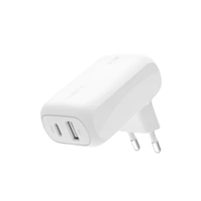 Belkin BoostCharge - Netzteil - 42 Watt - 3 A - PD 3.0 - 2 Ausgabeanschlussstellen (24 pin USB-C, USB) - weiß Belkin BoostCharge - Netzteil - 42 Watt - 3 A - PD 3.0 - 2 Ausgabeanschlussstellen (24 pin USB-C, USB) - weiß