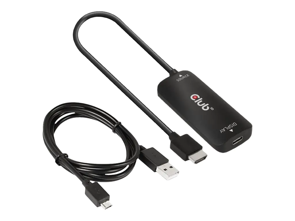Club 3D - Videoadapter - HDMI, Mikro-USB Typ B (nur Strom) zu 24 pin USB-C weiblich - 26 cm - aktiv, unterstützt 4K 120 Hz (3840 x 2160), unterstützt 8K 30 Hz (7680 x 4320) Club 3D - Videoadapter - HDMI, Mikro-USB Typ B (nur Strom) zu 24 pin USB-C weiblich - 26 cm - aktiv, unterstützt 4K 120 Hz (3840 x 2160), unterstützt 8K 30 Hz (7680 x 4320)