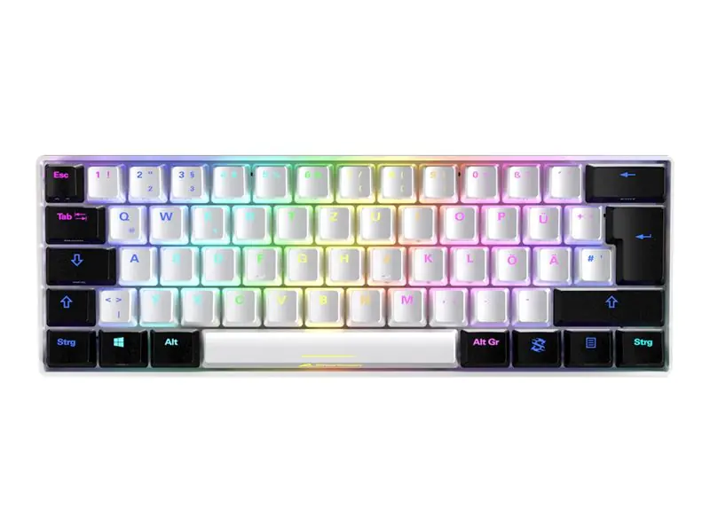 Sharkoon SKILLER SGK50 S4 - Tastatur - Hintergrundbeleuchtung - USB-C - Portugiesisch - Tastenschalter: Kailh Red - weiß
