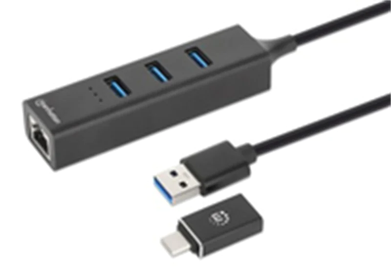 Manhattan USB-C & USB-A Combo Dock/Hub, Ports (4): 180894