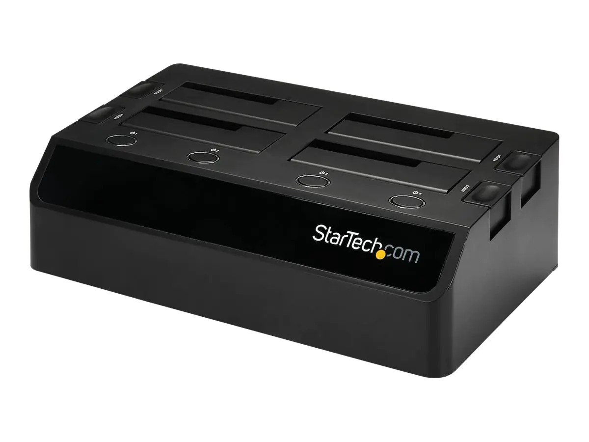 StarTech 4-Bay USB 3.0 to SATA Hard Drive Docking Station, USB Hard Drive Dock, External 2.53.5 SATA III (6Gbps) SSDHDD Docking Station, Hot-Swappable Hard Drive Bay - Dual 40mm Fans, Top-Loading - Speichergehäuse - 4 Schächte (SATA-600) - für P/N: SVA12D