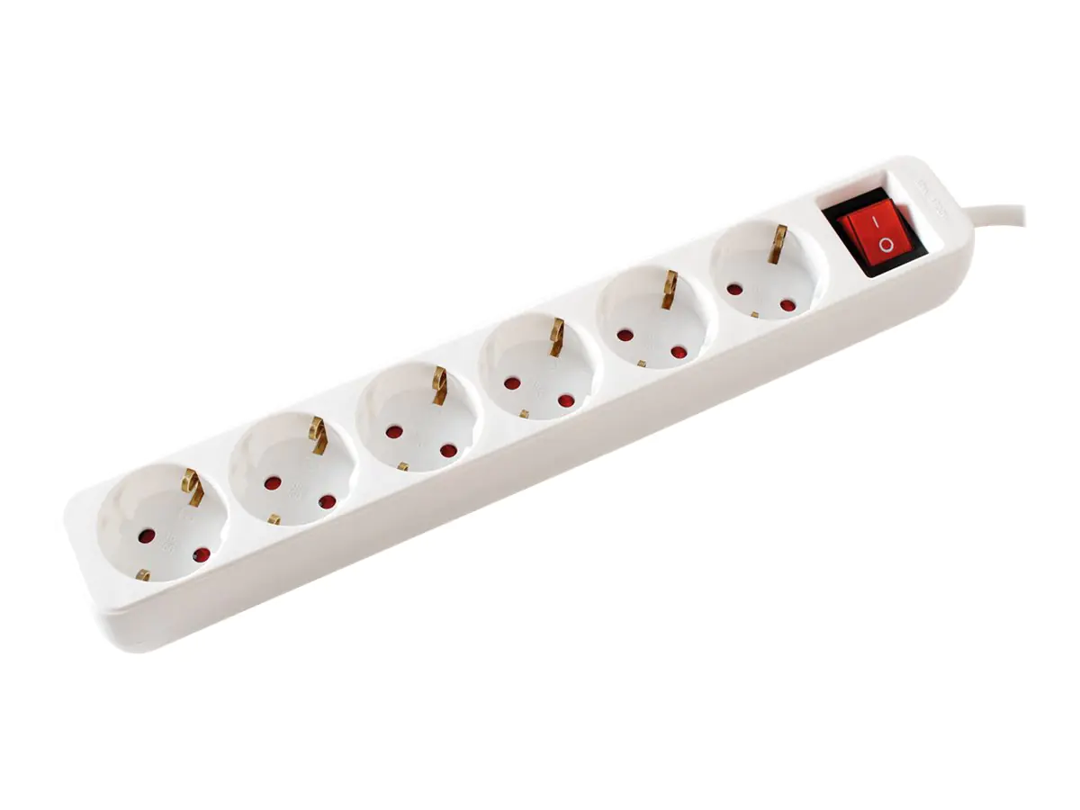 VALUE Steckdosenleiste - Wechselstrom 250 V - 3600 Watt - Eingabe, Eingang CEE 7/4 - Ausgangsanschlüsse: 6 (6 x CEE 7/4) 19.99.1087