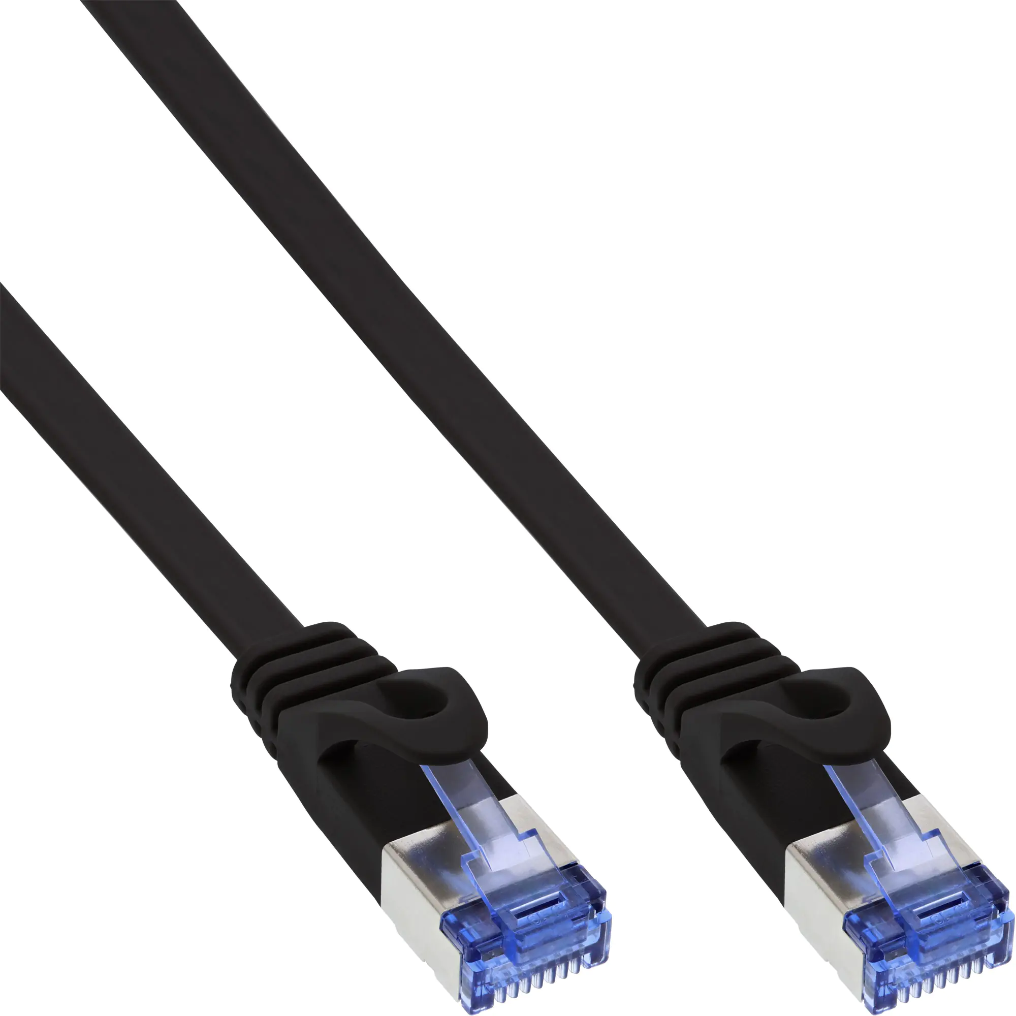 InLine - Patch-Kabel - RJ-45 (M) zu RJ-45 (M) - 50 cm - U/FTP, PiMF - CAT 6a - geformt, ohne Haken, flach - Schwarz InLine - Patch-Kabel - RJ-45 (M) zu RJ-45 (M) - 50 cm - U/FTP, PiMF - CAT 6a - geformt, ohne Haken, flach - Schwarz