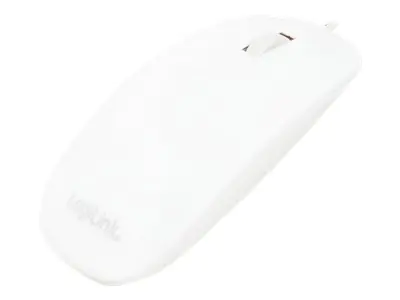 LogiLink Slim - Maus - rechts- und linkshändig - optisch - 3 Tasten - kabelgebunden - USB - weiß
