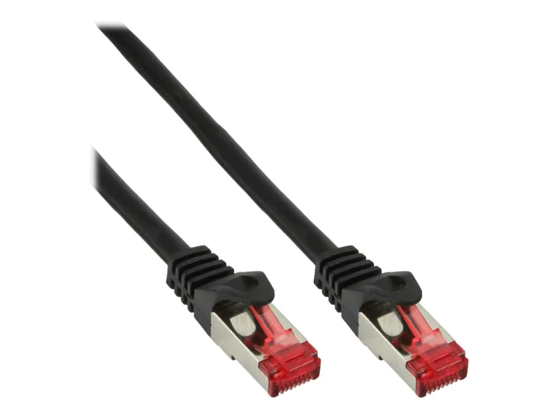 InLine Patchkabel - S/FTP (PiMf) - Cat.6 - 250MHz - PVC - Kupfer - schwarz - 0,3m 76433S