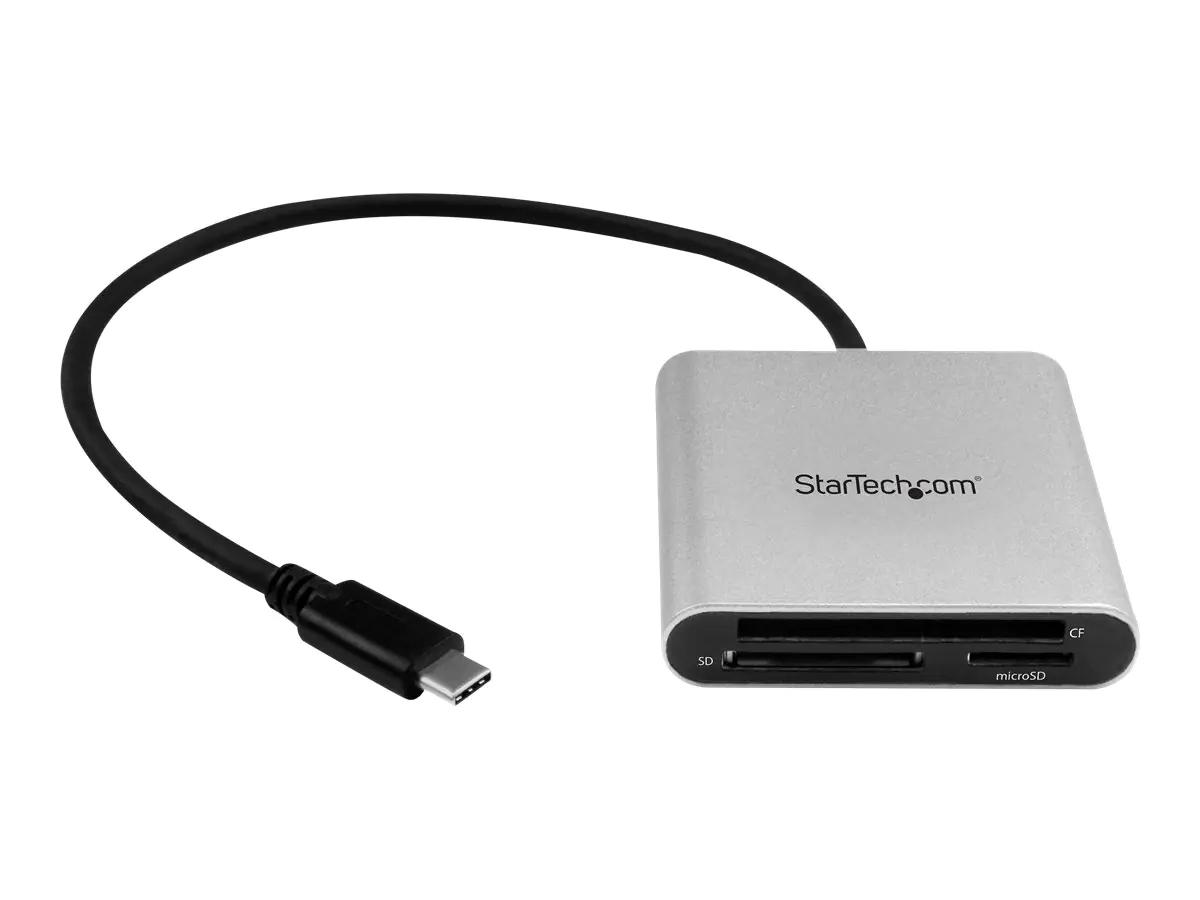 StarTech.com Startech USB 3.0 Kartenleser mit USB-C - SD, MicroSD, CompactFlash Speicherkartenleser mit USB-C Kabel - Kartenleser (CF I, CF II, MMC, SD, microSD, SDHC, microSDHC, SDXC, microSDXC) FCREADU3C