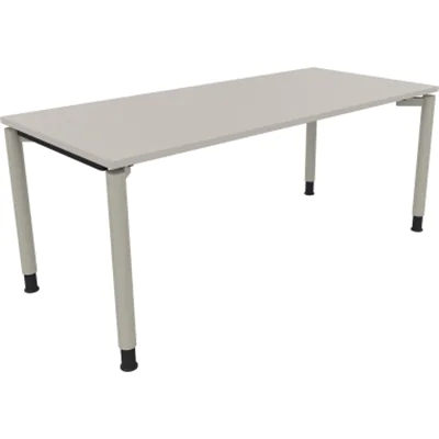 Schreibtisch Vierfuß Rundrohr B1800xT800xH680-820 si/Lichtgrau Schreibtisch Vierfuß Rundrohr B1800xT800xH680-820 si/Lichtgrau