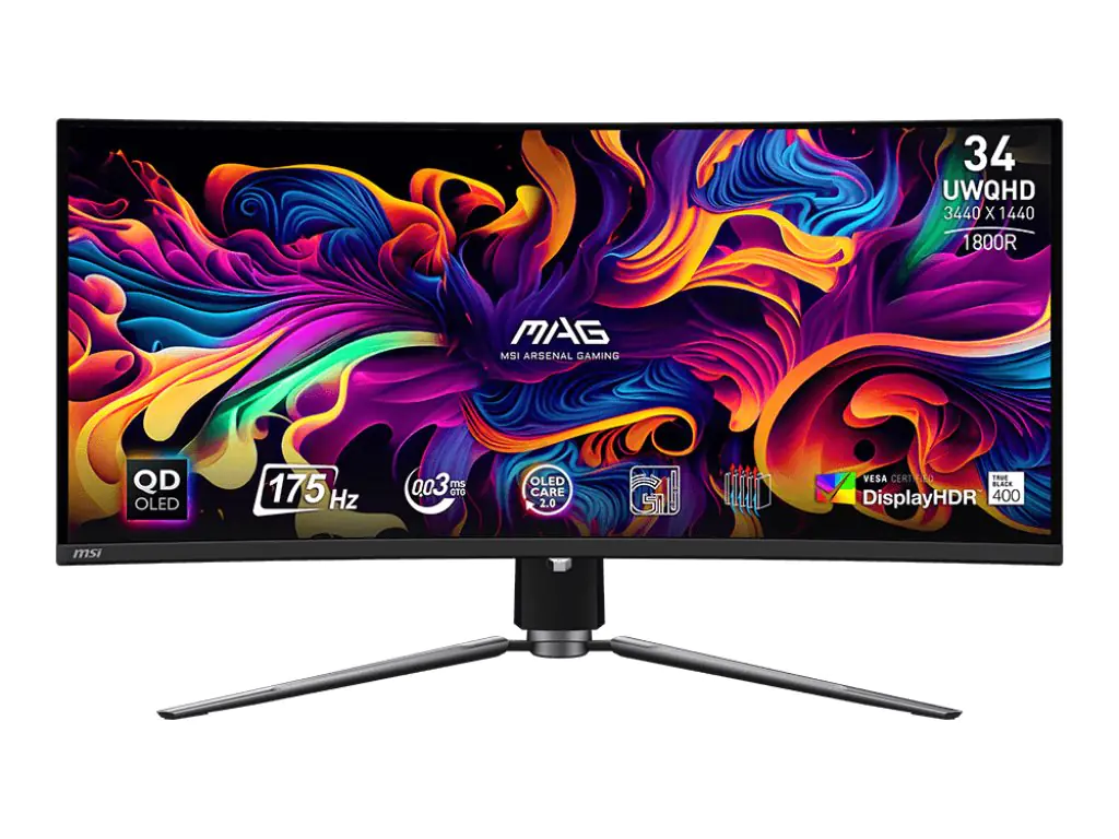 MSI MAG 341CQPDE QD-OLED - OLED-Monitor - Gaming - gebogen - 86.8 cm (34") 9S6-3DD04T-004