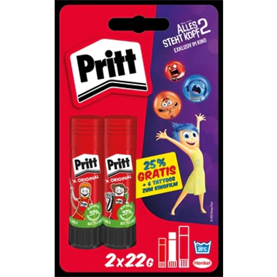 Pritt Klebestift Original Alles steht Kopf 2 nicht nachfüllbar 2 x 22 g/Pack. Pritt Klebestift Original Alles steht Kopf 2 nicht nachfüllbar 2 x 22 g/Pack.