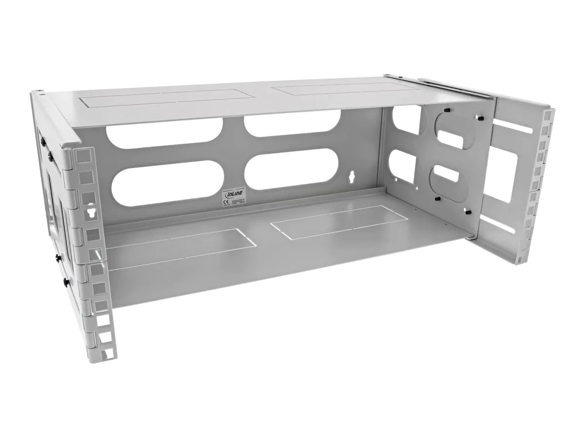 InLine 19" Wandrack - 4HE - Tiefe 24-40cm - Abdeckung - grau RAL7035 19104D
