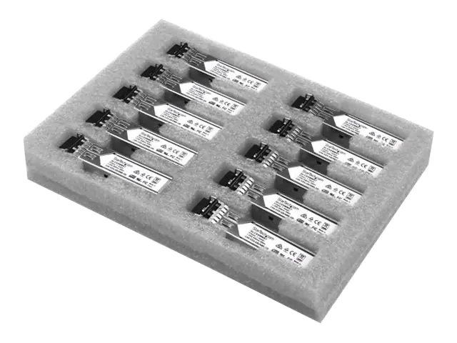 StarTech Gigabit LWL SFP Transceiver Modul - Cisco GLC-SX-MM kompatibel - MM LC - 550m - Mini GBIC 10er Pack - 1000Base-SX - SFP (Mini-GBIC)-Transceiver-Modul (gleichwertig mit: Cisco GLC-SX-MM) - GigE - 1000Base-SX - LC Multi-Mode - bis zu 550 m - 850 nm