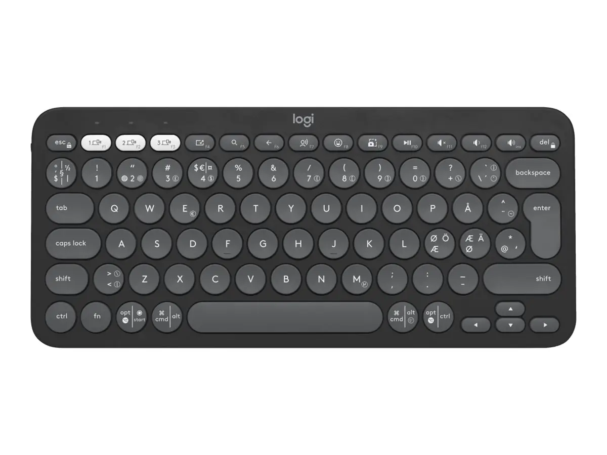 Logitech Pebble Keys 2 K380s - Tastatur - kabellos - Bluetooth LE - QWERTY - Nordisch (Dänisch/Finnisch/Norwegisch/Schwedisch) - tonal graphite