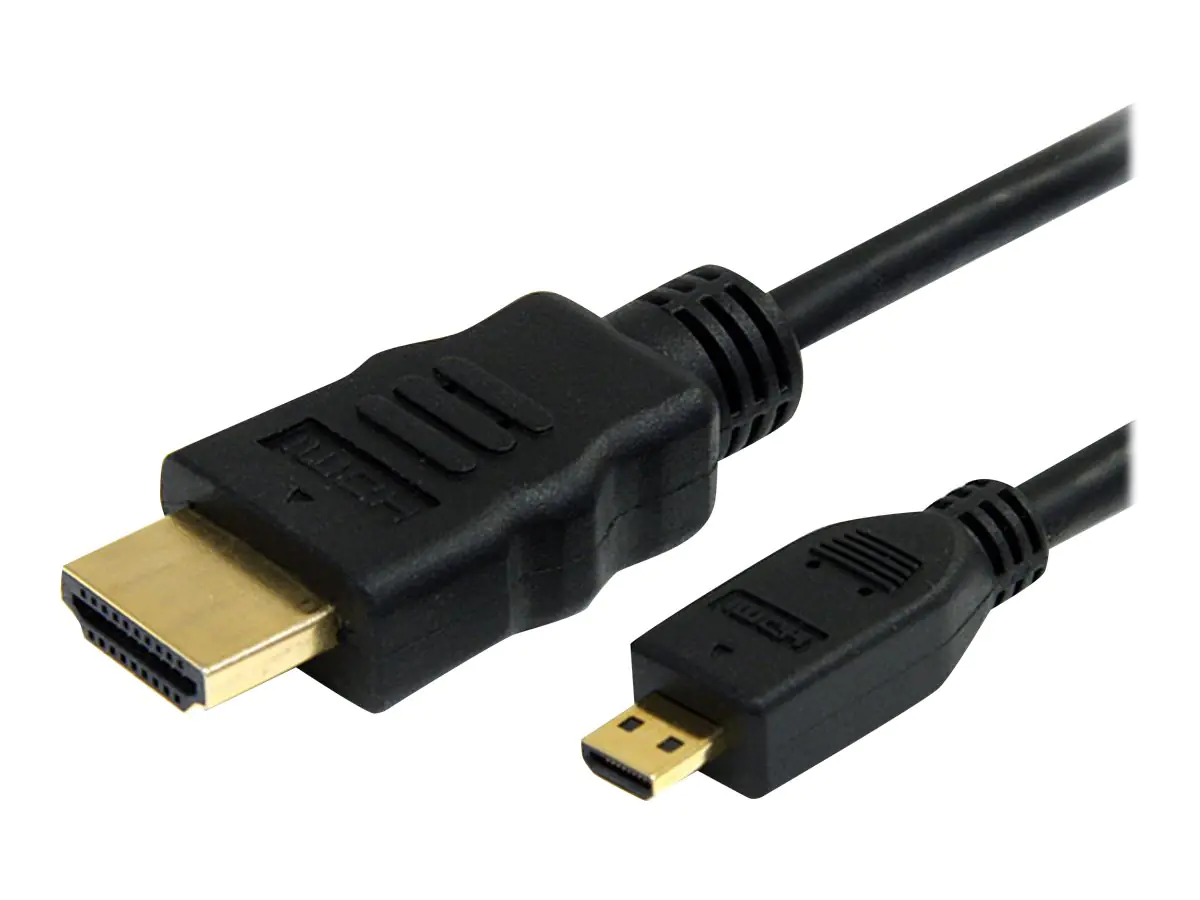 StarTech 1 m High Speed HDMI-Kabel mit Ethernet - HDMI auf HDMI Micro - Stecker/Stecker - HDMI-Kabel mit Ethernet - HDMI männlich zu 19 pin micro HDMI Type D männlich - 1 m - Schwarz