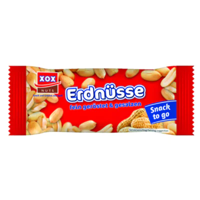 XOX Erdnüsse gesalzen Tüte 20 x 50 g/Pack. XOX Erdnüsse gesalzen Tüte 20 x 50 g/Pack.