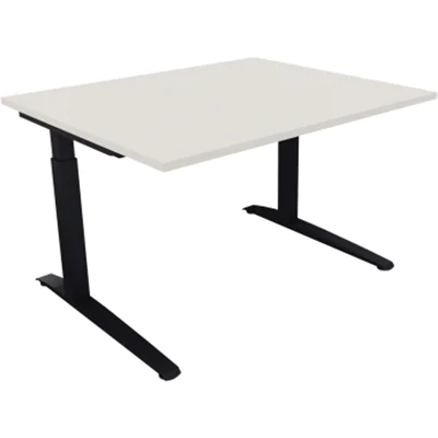 Schreibtisch Kufe Einzels. Quadrat B1200xT1000xH650-850 an/Weiß Schreibtisch Kufe Einzels. Quadrat B1200xT1000xH650-850 an/Weiß