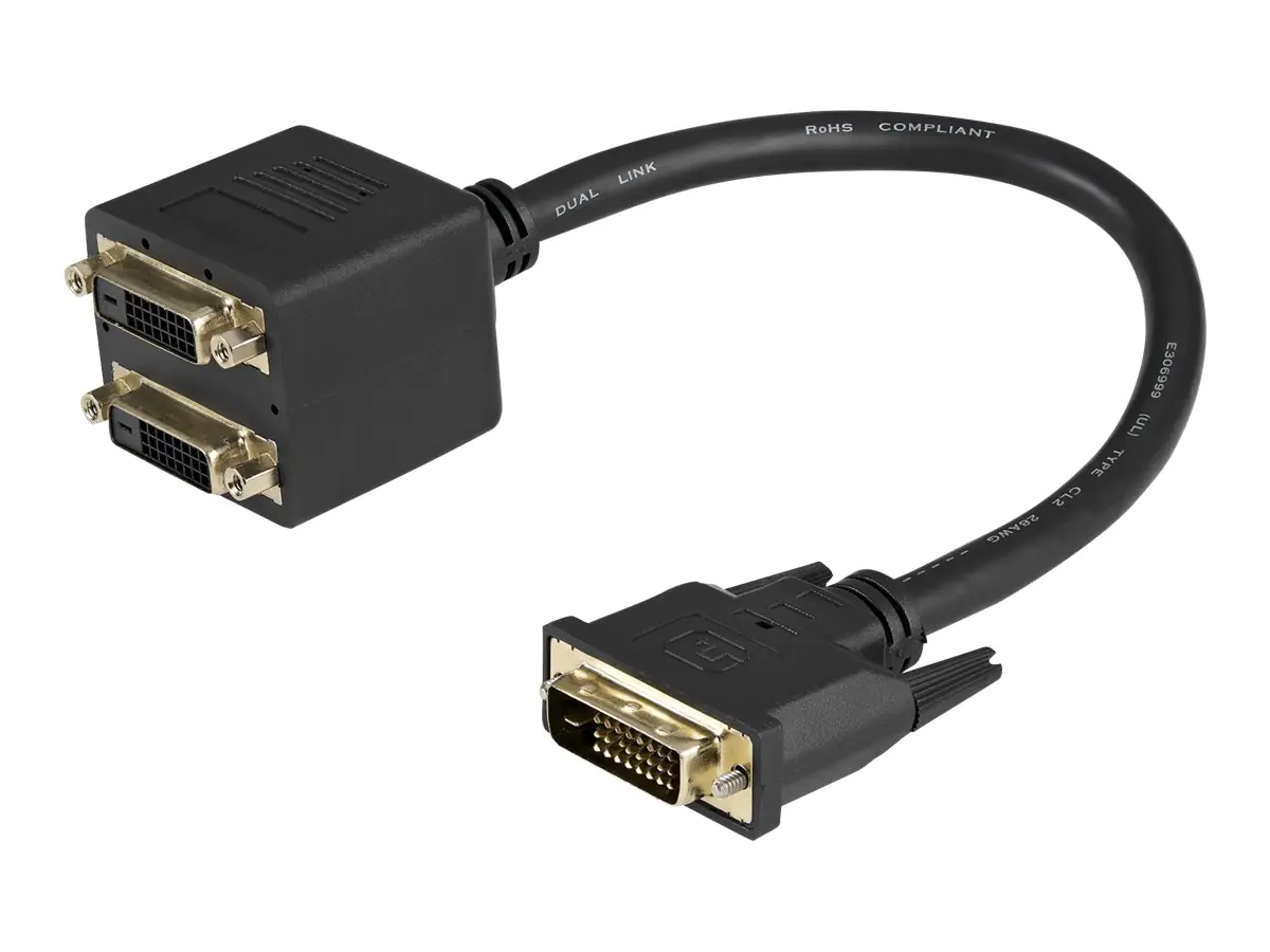 StarTech DVI-D auf 2x DVI-D 30cm Splitter Kabel - Dual Link DVI25 Y-Kabel - Stecker/2x Buchse - DVI-Adapter vergoldete Kontakte - Video-Verteiler - Dual Link - DVI-D weiblich zu DVI-D männlich - 30.5 cm - abgeschirmt - Schwarz - für P/N: DVIDDMM1, DVIDDMM StarTech DVI-D auf 2x DVI-D 30cm Splitter Kabel - Dual Link DVI25 Y-Kabel - Stecker/2x Buchse - DVI-Adapter vergoldete Kontakte - Video-Verteiler - Dual Link - DVI-D weiblich zu DVI-D männlich - 30.5 cm - abgeschirmt - Schwarz - für P/N: DVIDDMM1, DVIDDMM