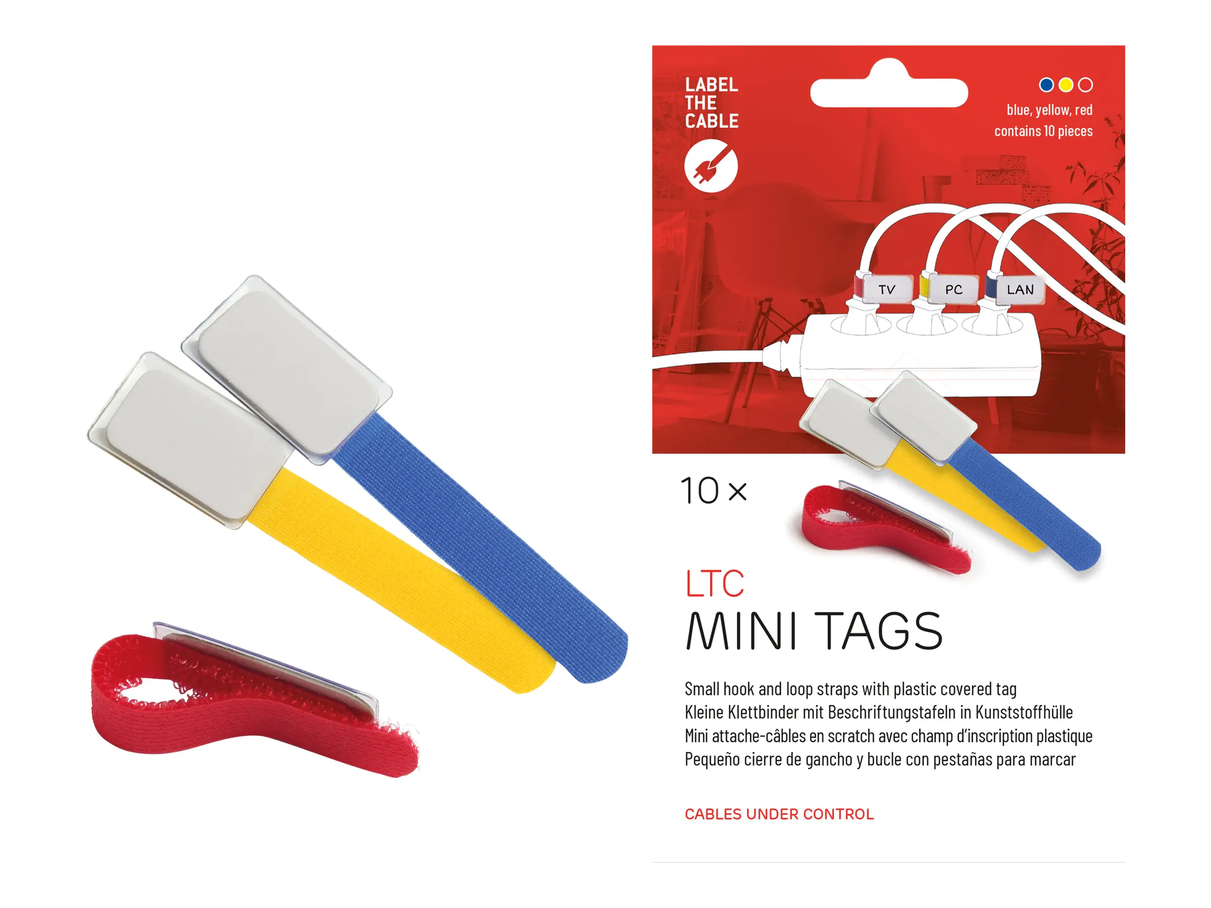 LTC MINI TAGS - Draht-/Kabel-Marker - 9 cm - Blau, Gelb, Rot (Packung mit 10) LTC MINI TAGS - Draht-/Kabel-Marker - 9 cm - Blau, Gelb, Rot (Packung mit 10)